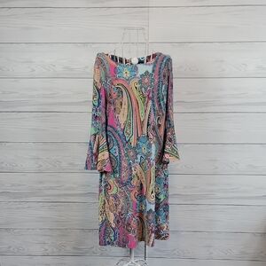 Tommy Hilfiger Paisley Midi Dress Multicolor Women's Size 10